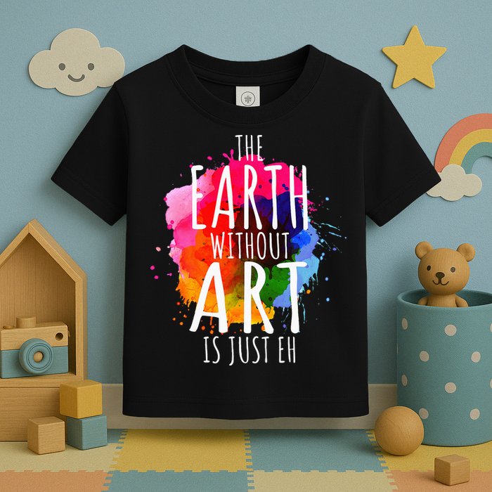 Earth Without Art Is Just Eh Funny Art Teacher Artist Toddler T-Shirt