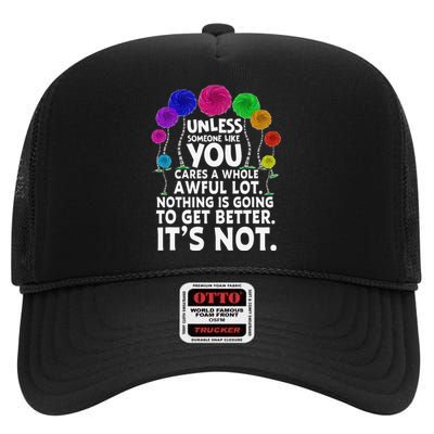 Earth Without Art Is Just Eh Planet Funny Earth Day High Crown Mesh Back Trucker Hat