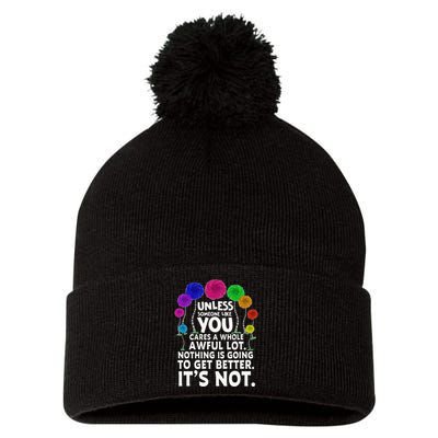 Earth Without Art Is Just Eh Planet Funny Earth Day Pom Pom 12in Knit Beanie