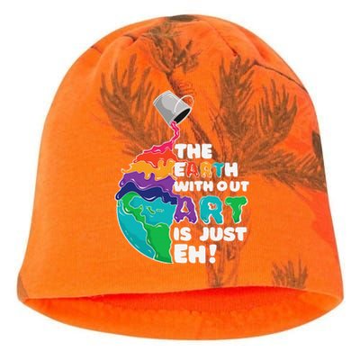 Earth Without Art Is Just Eh Planet Art Earth Day Kati - Camo Knit Beanie