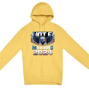 Eagle With American Flag Glasses Vote Maxing 2024 Premium Pullover Hoodie