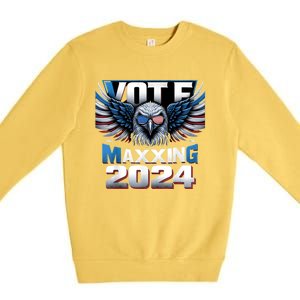 Eagle With American Flag Glasses Vote Maxing 2024 Premium Crewneck Sweatshirt