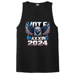 Eagle With American Flag Glasses Vote Maxing 2024 PosiCharge Competitor Tank