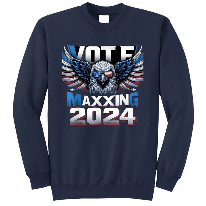 Eagle With American Flag Glasses Vote Maxing 2024 Sweatshirt