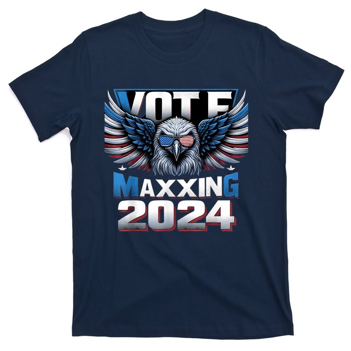 Eagle With American Flag Glasses Vote Maxing 2024 T-Shirt