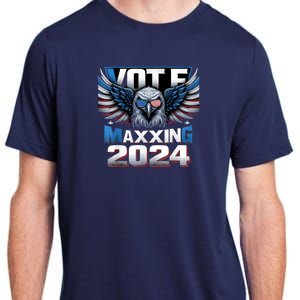 Eagle With American Flag Glasses Vote Maxing 2024 Adult ChromaSoft Performance T-Shirt