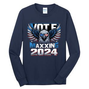 Eagle With American Flag Glasses Vote Maxing 2024 Tall Long Sleeve T-Shirt