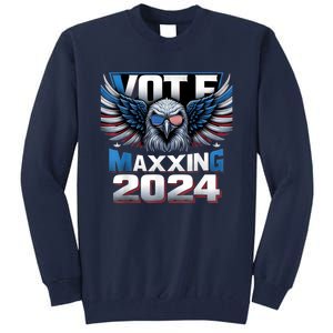 Eagle With American Flag Glasses Vote Maxing 2024 Tall Sweatshirt