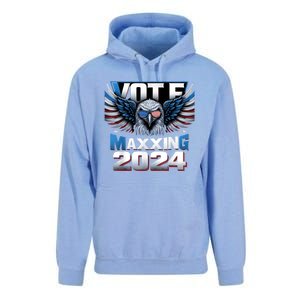 Eagle With American Flag Glasses Vote Maxing 2024 Unisex Surf Hoodie