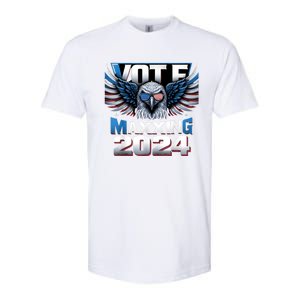 Eagle With American Flag Glasses Vote Maxing 2024 Softstyle CVC T-Shirt