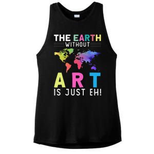 Earth Without Art Is Just Eh Earth Day Planet Art Ladies PosiCharge Tri-Blend Wicking Tank