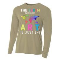 Earth Without Art Is Just Eh Earth Day Planet Art Cooling Performance Long Sleeve Crew