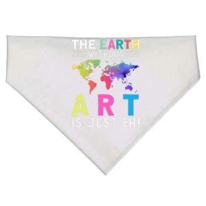 Earth Without Art Is Just Eh Earth Day Planet Art USA-Made Doggie Bandana