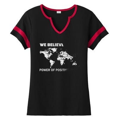 ESL We Believed The Power Of Positive Syntax Funny ESOL Ladies Halftime Notch Neck Tee