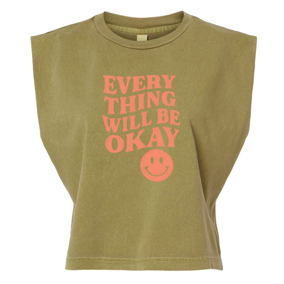 Everything Will Be Okay Garment-Dyed Women's Muscle Tee