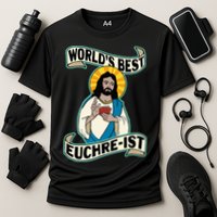 Euchre WorldS Best Euchre Ist Jesus Pun Cooling Performance Crew T-Shirt