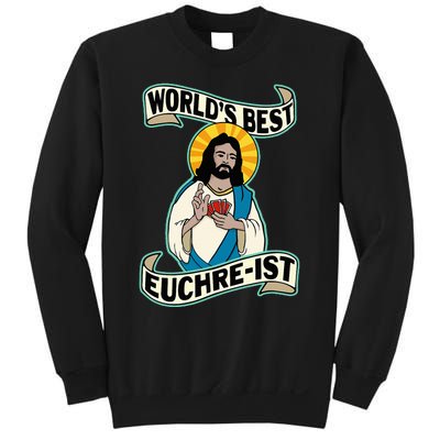 Euchre WorldS Best Euchre Ist Jesus Pun Sweatshirt