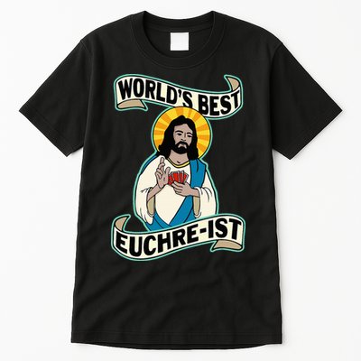 Euchre WorldS Best Euchre Ist Jesus Pun Tall T-Shirt