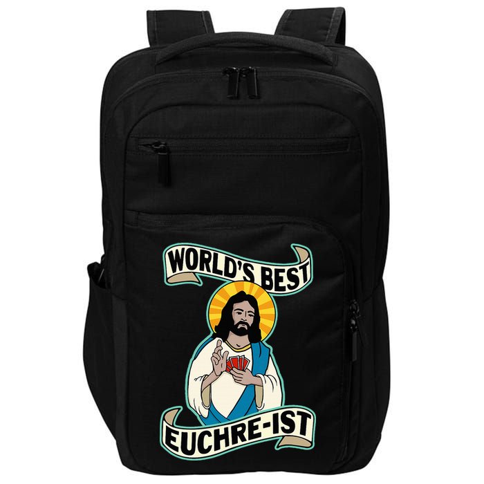 Euchre WorldS Best Euchre Ist Jesus Pun Impact Tech Backpack
