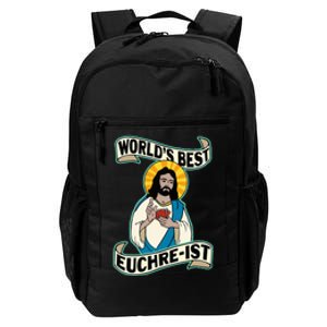 Euchre WorldS Best Euchre Ist Jesus Pun Daily Commute Backpack