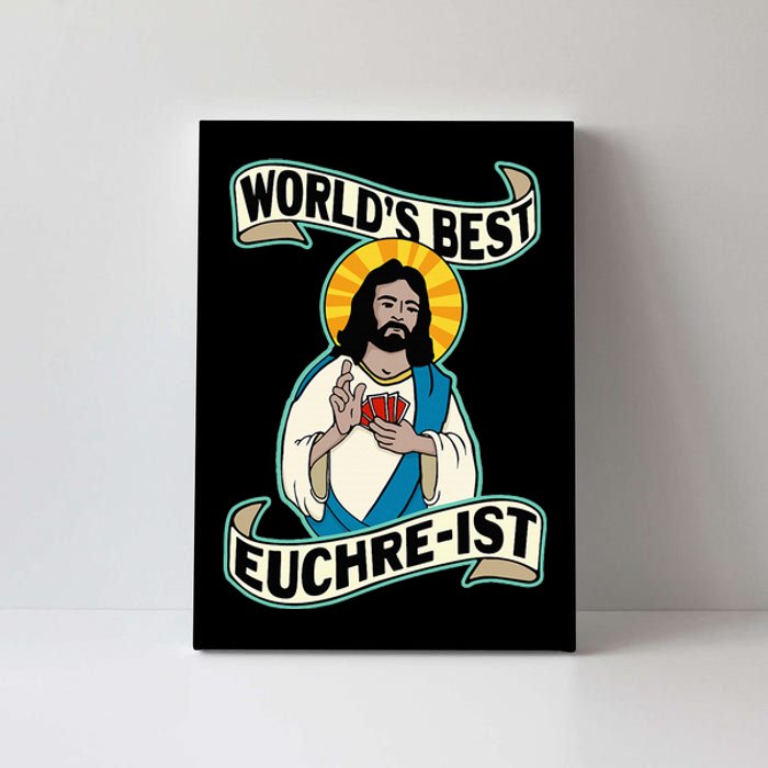 Euchre WorldS Best Euchre Ist Jesus Pun Canvas