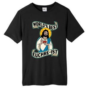 Euchre WorldS Best Euchre Ist Jesus Pun Tall Fusion ChromaSoft Performance T-Shirt