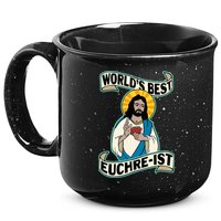 Euchre WorldS Best Euchre Ist Jesus Pun 15oz Campfire Ceramic Mug