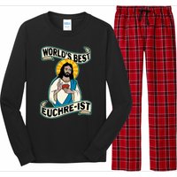 Euchre WorldS Best Euchre Ist Jesus Pun Long Sleeve Pajama Set