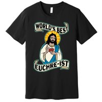 Euchre WorldS Best Euchre Ist Jesus Pun Premium T-Shirt