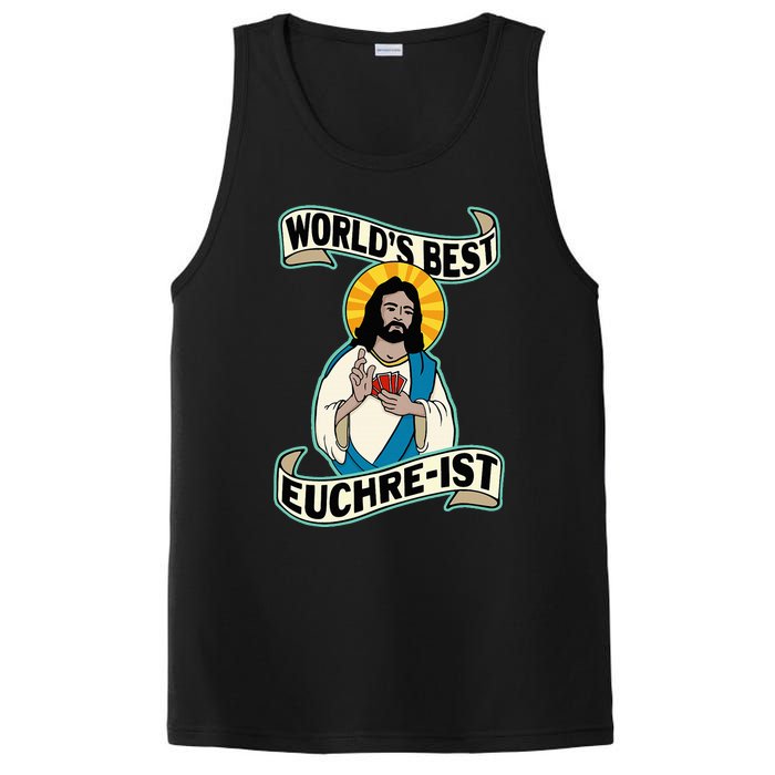 Euchre WorldS Best Euchre Ist Jesus Pun PosiCharge Competitor Tank