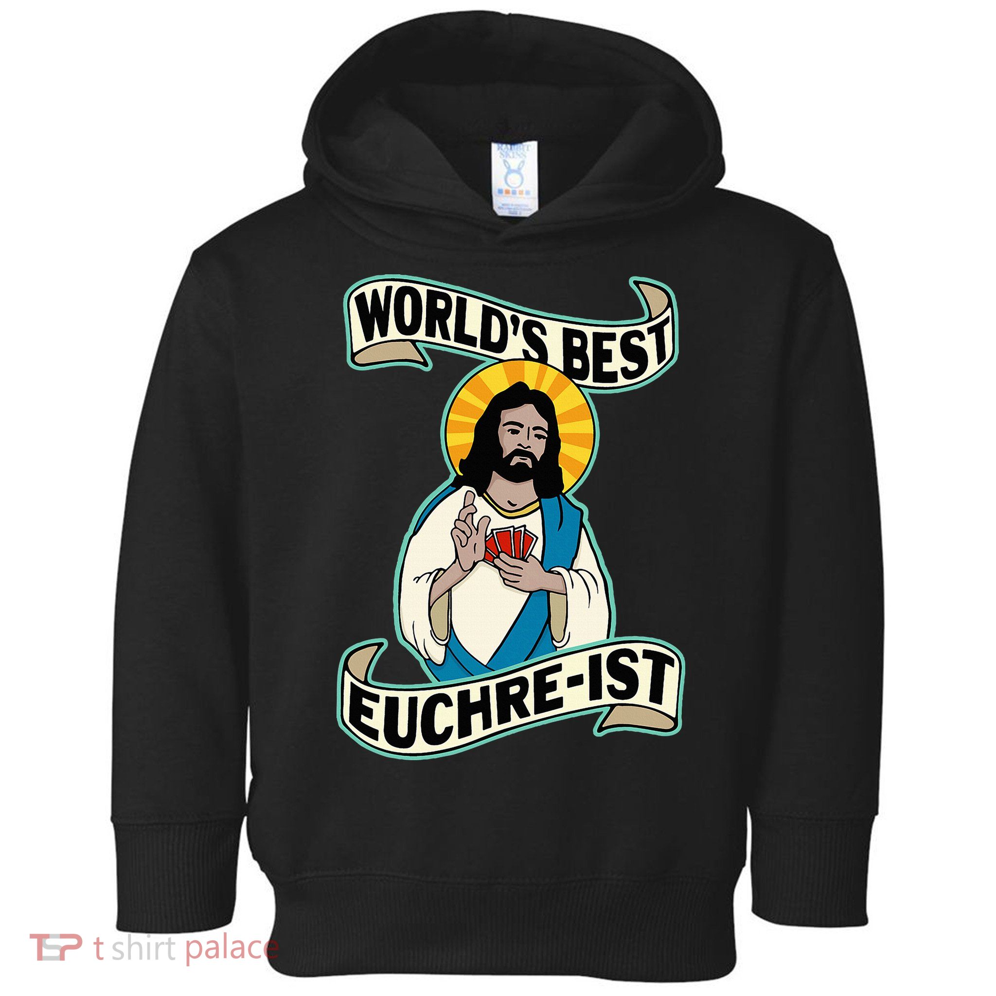 Euchre WorldS Best Euchre Ist Jesus Pun Toddler Hoodie
