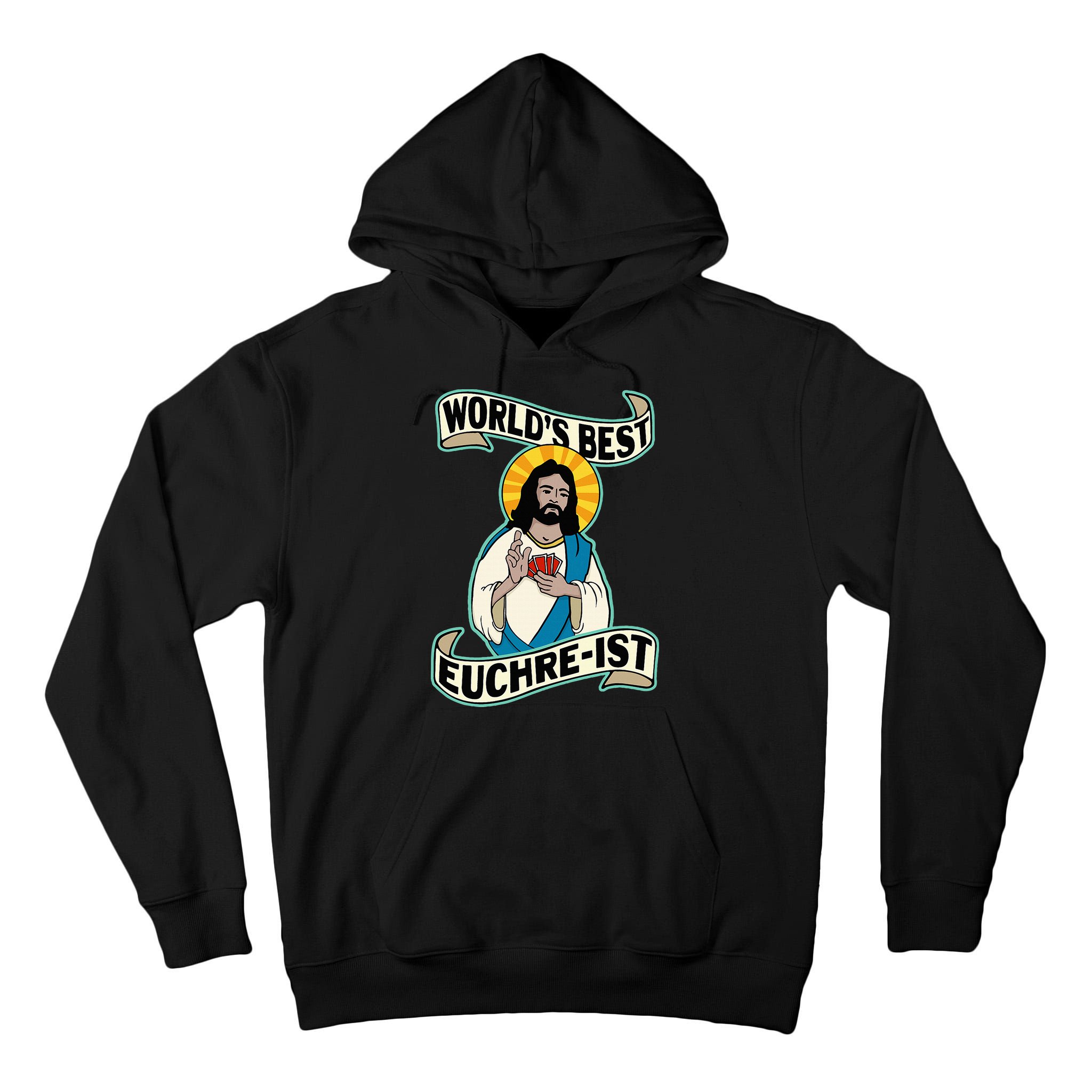 Euchre WorldS Best Euchre Ist Jesus Pun Tall Hoodie