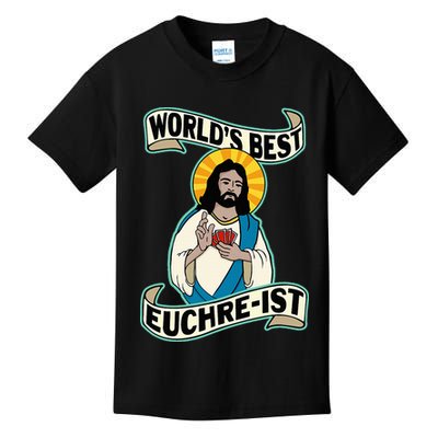 Euchre WorldS Best Euchre Ist Jesus Pun Kids T-Shirt