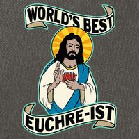 Euchre WorldS Best Euchre Ist Jesus Pun Cotton Canvas Backpack