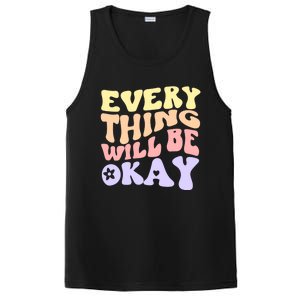 Everything Will Be Okay Positive Quote Groovy Print Gift PosiCharge Competitor Tank