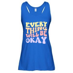 Everything Will Be Okay Positive Quote Groovy Print Gift Ladies Essential Flowy Tank