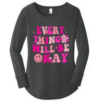 Everything Will Be Okay Breast Cancer Awareness Pink Retro Women's Perfect Tri Tunic Long Sleeve Shirt