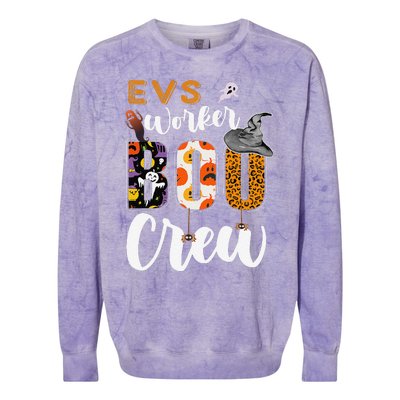 Evs Worker Boo Crew Halloween Environmental Services Match Gift Colorblast Crewneck Sweatshirt