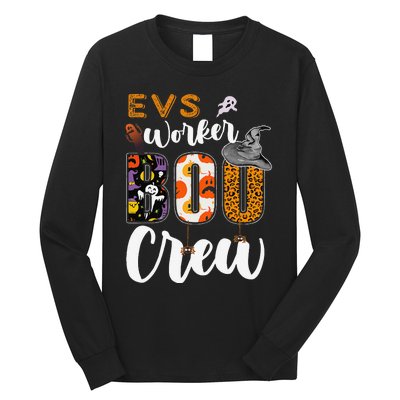 Evs Worker Boo Crew Halloween Environmental Services Match Gift Long Sleeve Shirt