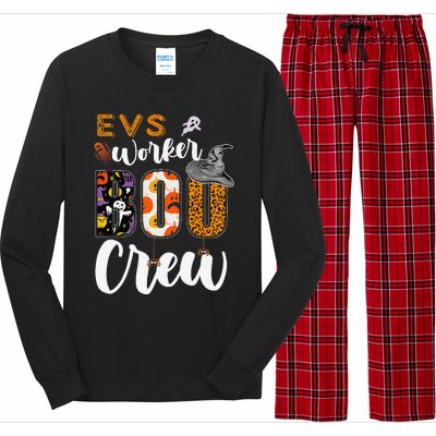 Evs Worker Boo Crew Halloween Environmental Services Match Gift Long Sleeve Pajama Set