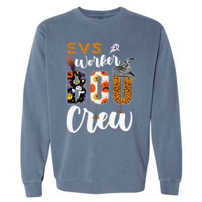 Evs Worker Boo Crew Halloween Environmental Services Match Gift Garment-Dyed Sweatshirt