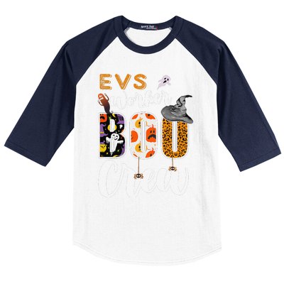 Evs Worker Boo Crew Halloween Environmental Services Match Gift Baseball Sleeve Shirt