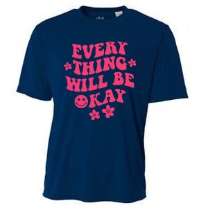 Everything Will Be Okay Positive Quote With Words On Back Cooling Performance Crew T-Shirt