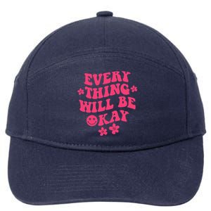 Everything Will Be Okay Positive Quote With Words On Back 7-Panel Snapback Hat