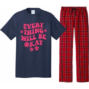 Everything Will Be Okay Positive Quote With Words On Back Pajama Set