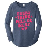 Everything Will Be Okay Positive Quote With Words On Back Women's Perfect Tri Tunic Long Sleeve Shirt