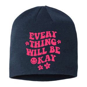 Everything Will Be Okay Positive Quote With Words On Back Sustainable Beanie