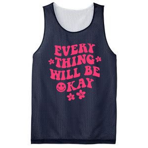 Everything Will Be Okay Positive Quote With Words On Back Mesh Reversible Basketball Jersey Tank