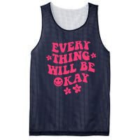 Everything Will Be Okay Positive Quote With Words On Back Mesh Reversible Basketball Jersey Tank