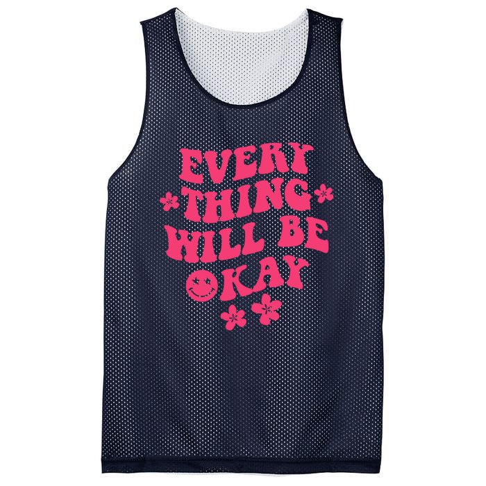 Everything Will Be Okay Positive Quote With Words On Back Mesh Reversible Basketball Jersey Tank